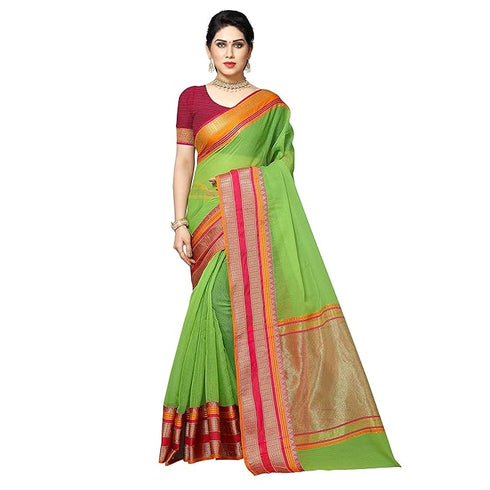 Sidhidata Women'S Temple Border Kota Doria Cotton Manipuri Saree